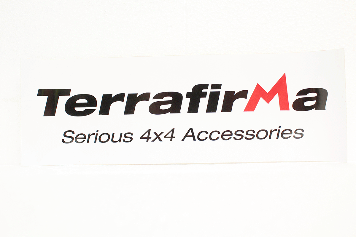 TFDECAL1 LAND ROVER - TERRAFIRMA STICKER 300MM X 100MM