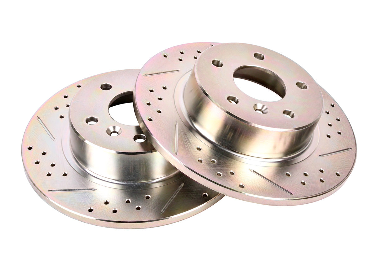 SDB000470CDG LAND ROVER - Rear cross drilled and grooved solid brake discs for Discovery2 & P38