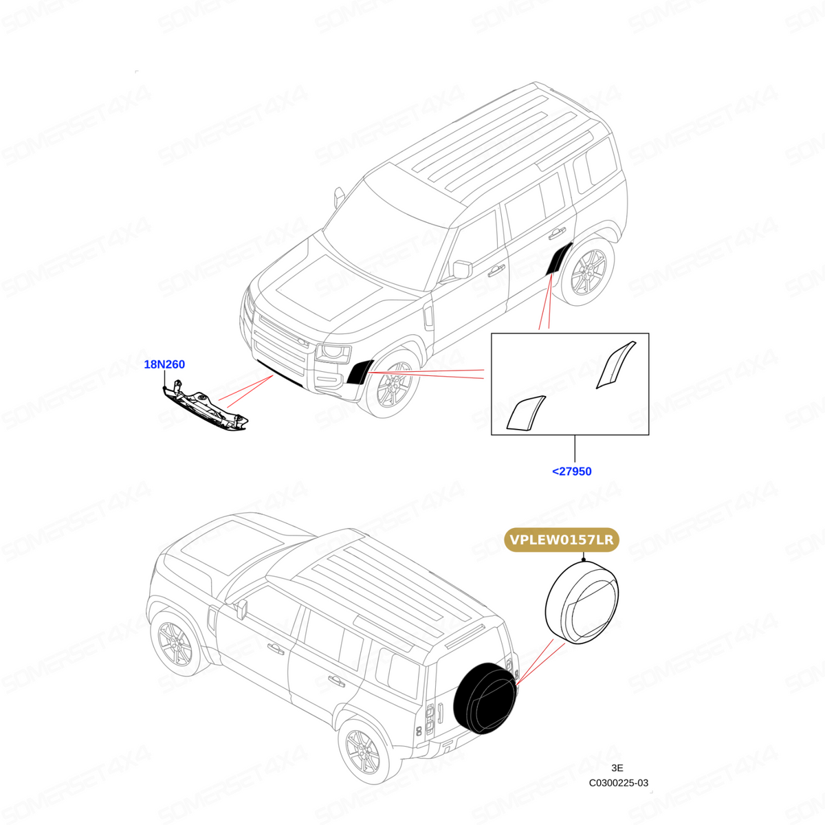 VPLEW0157LR GENUINE LAND ROVER - SPARE WHEEL COVER
