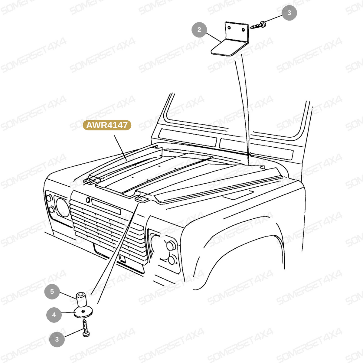 AWR4147 LAND ROVER - INSULATION PAD - HOOD From ALLMAKES