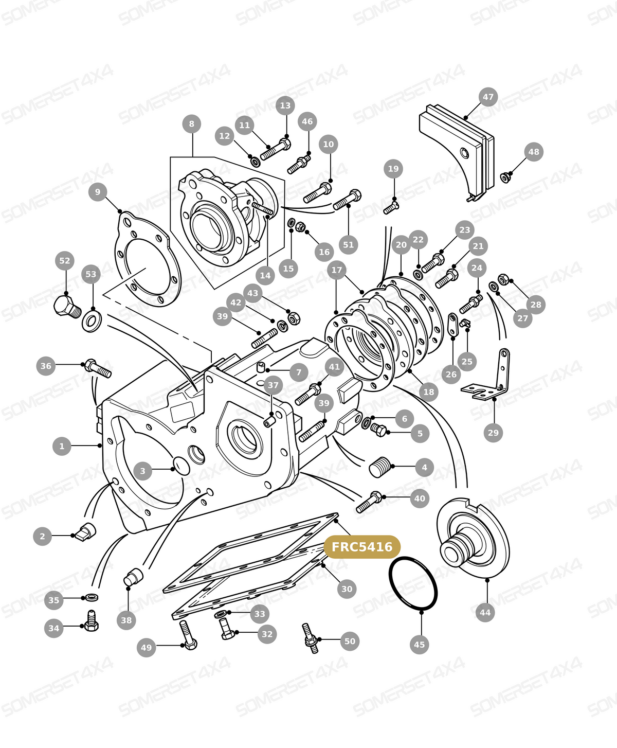 FRC5416 LAND ROVER - GASKET - MAIN CASING - LOWER COVER - TRANSFER BOX 13D From ALLMAKES