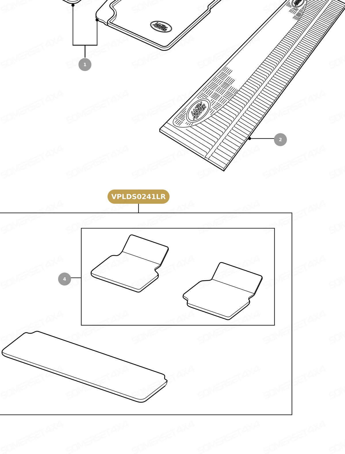 VPLDS0147LR GENUINE LAND ROVER - MAT - FLOOR - RUBBER