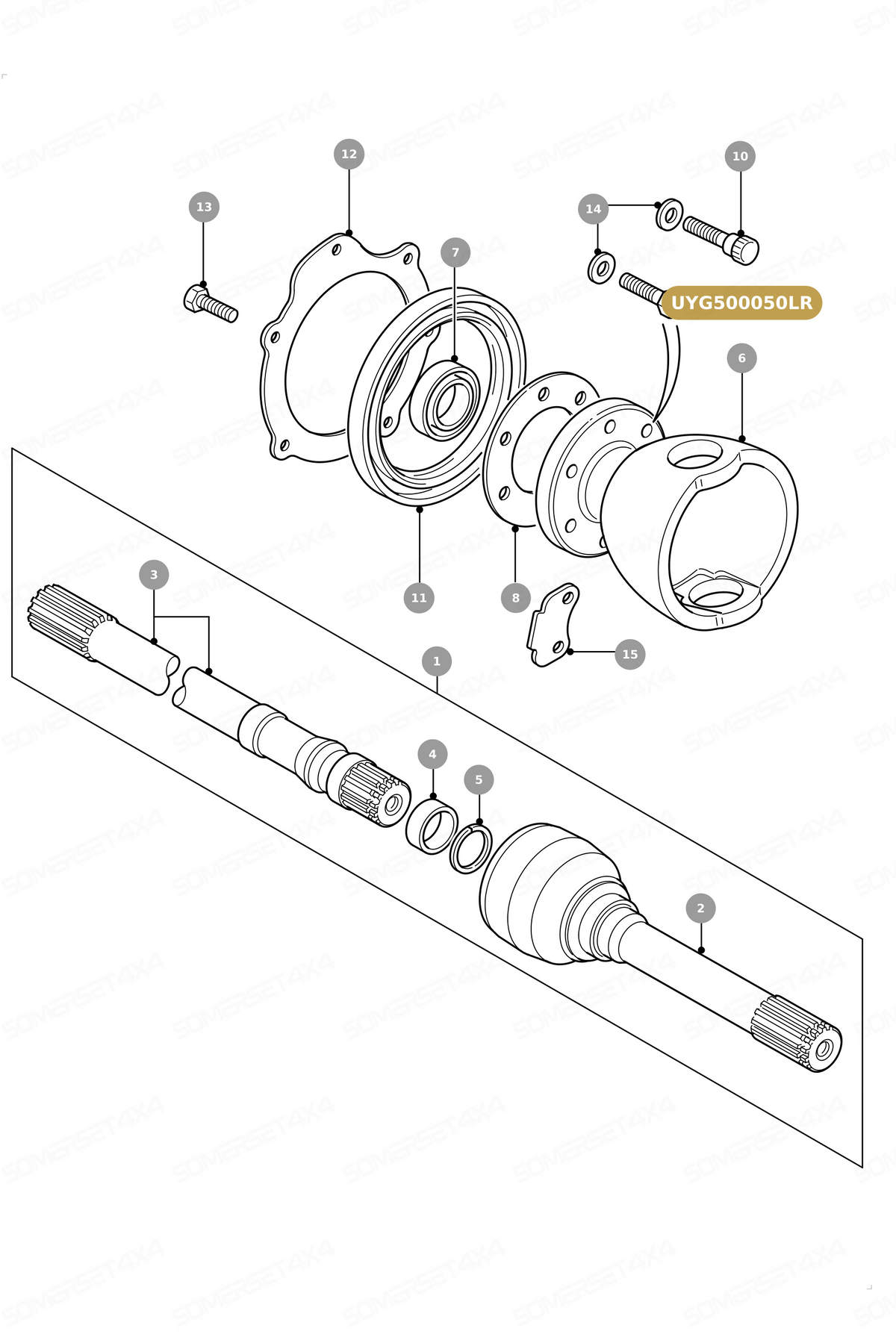 UYG500050LR GENUINE LAND ROVER - BOLT