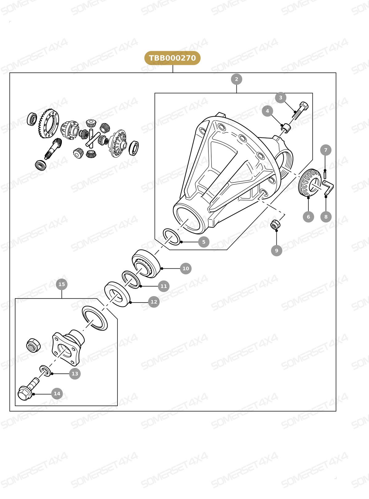 TBB000270 LAND ROVER - DIFFERENTIAL ASSY NEW From ALLMAKES