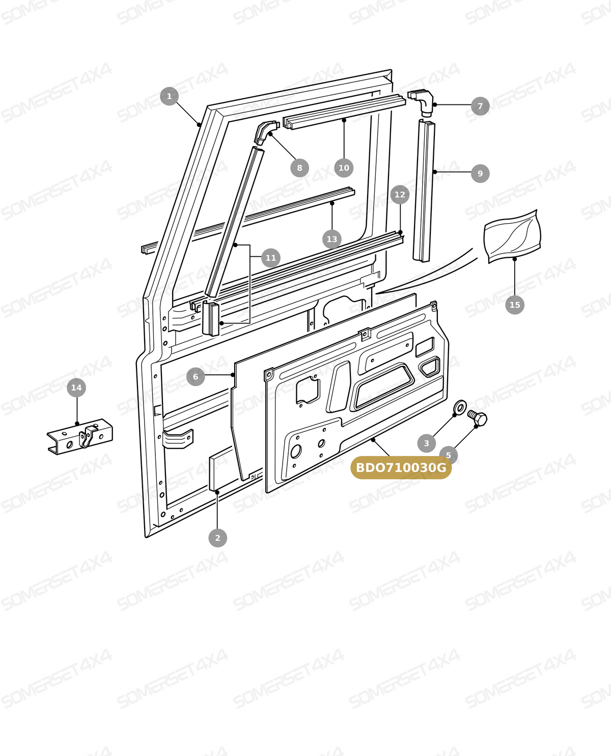 BDO710030G LAND ROVER - PANEL-ASSY DOOR LOWER From PR2 ALLMAKES OE