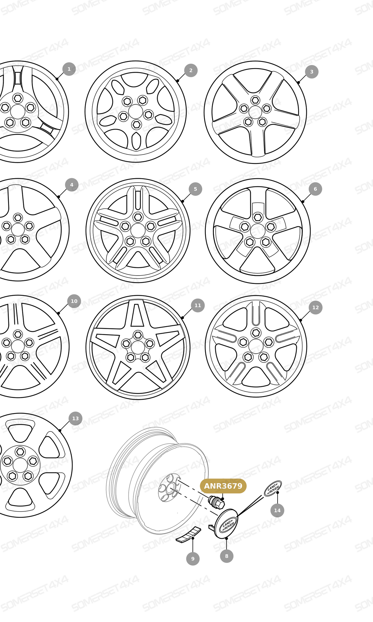 ANR3679 LAND ROVER - NUT FOR WHEEL - ALLOY WHEELS - NON LOCKING From ALLMAKES