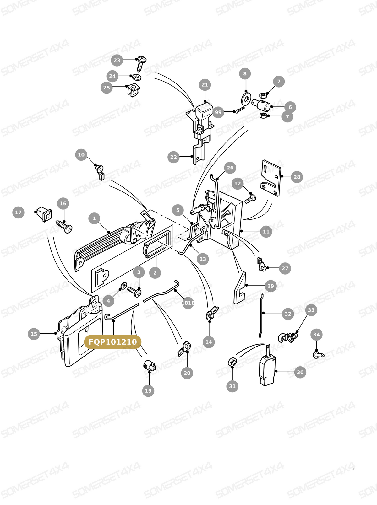 FQP101210 LAND ROVER - LINK-LOCK/LATCH From ALLMAKES