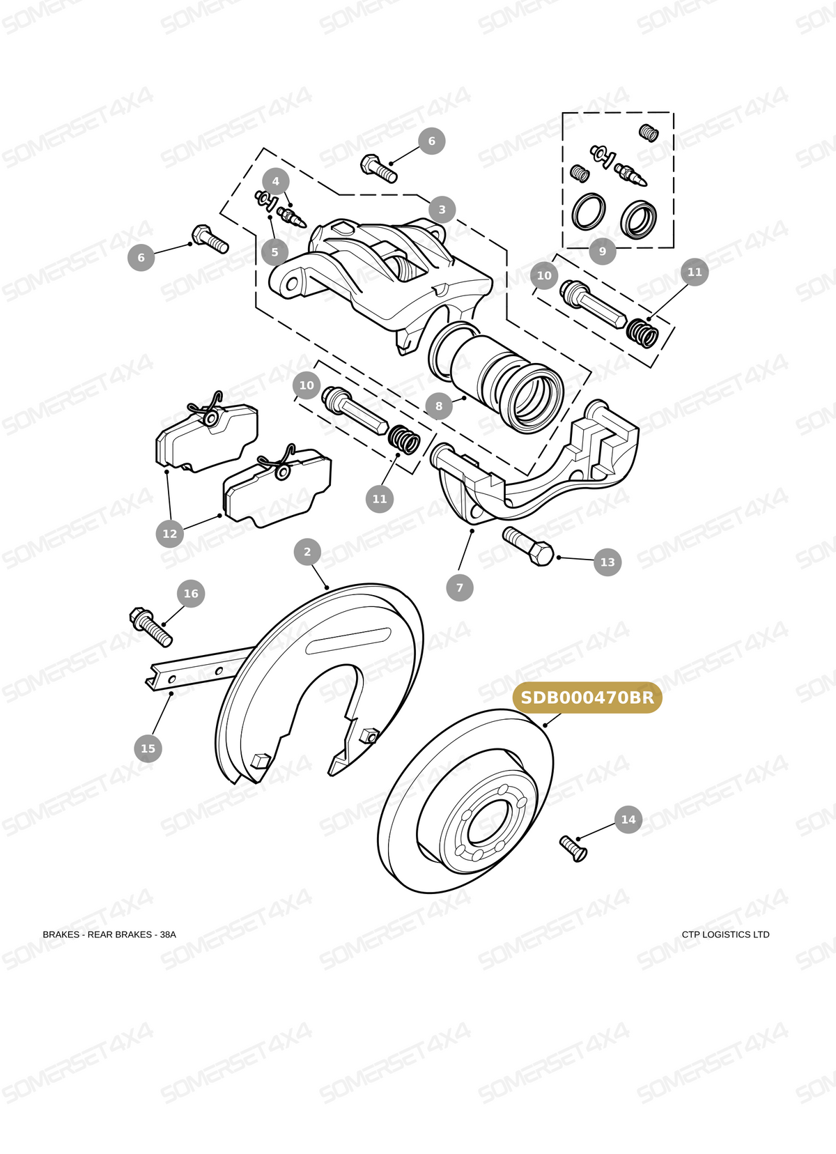 SDB000470BR LAND ROVER - REAR BRAKE DISC - SOLID DISCS From BREMBO
