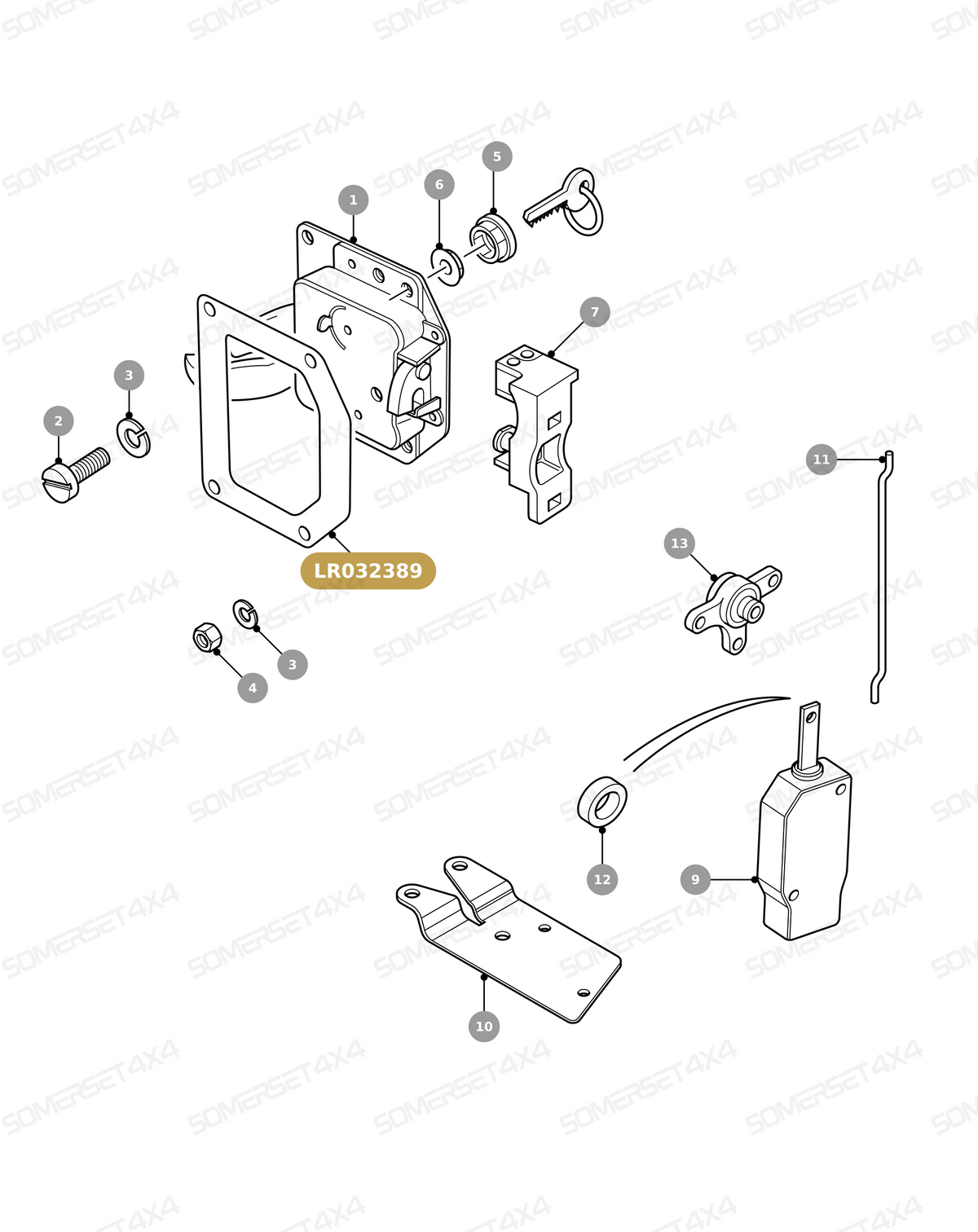 LR032389 LAND ROVER - SEAL DOOR LOCK COVER PLATE From ALLMAKES