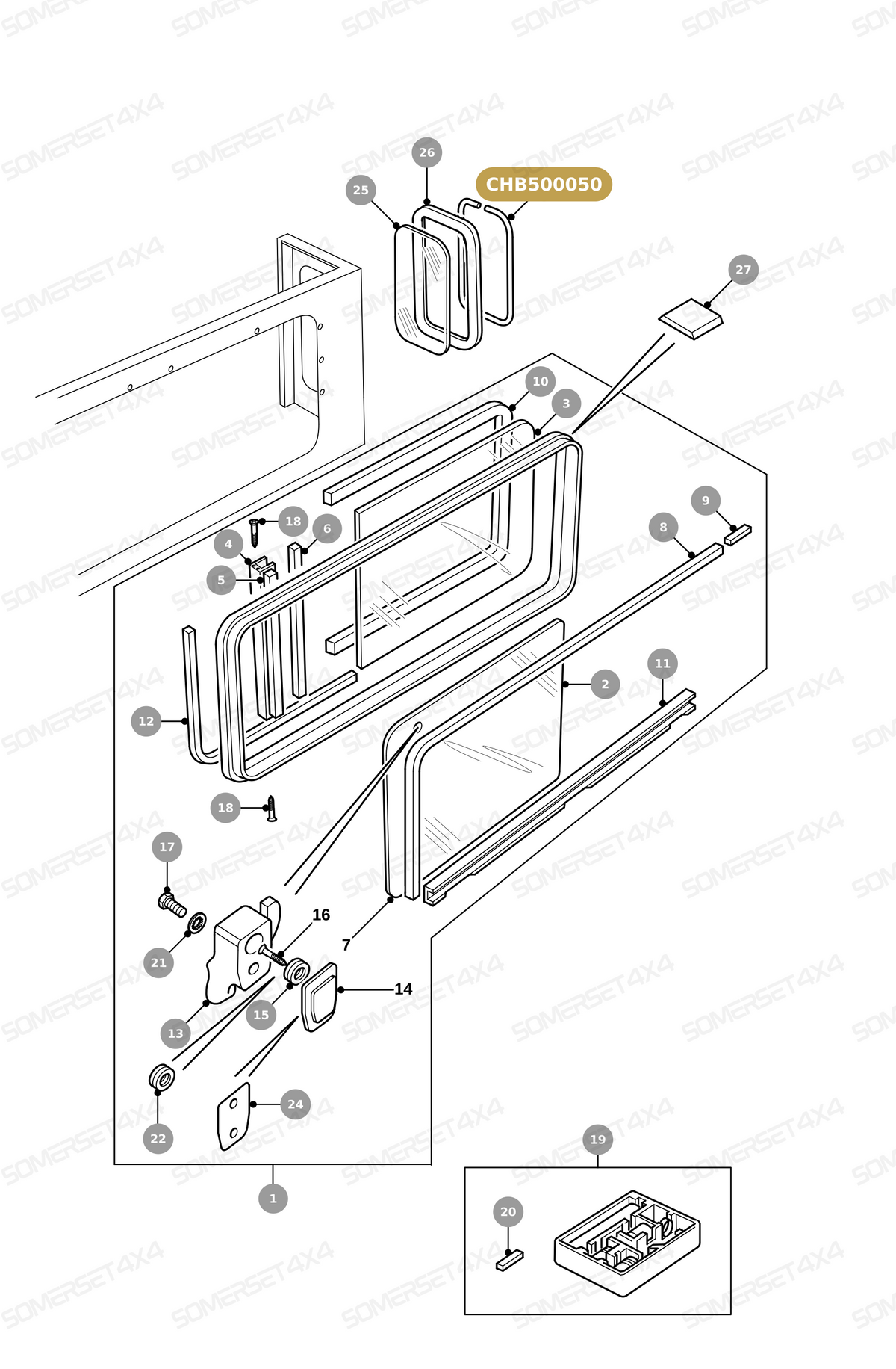 CHB500050 LAND ROVER - FILLER STRIP - REAR SIDE DOOR From ALLMAKES