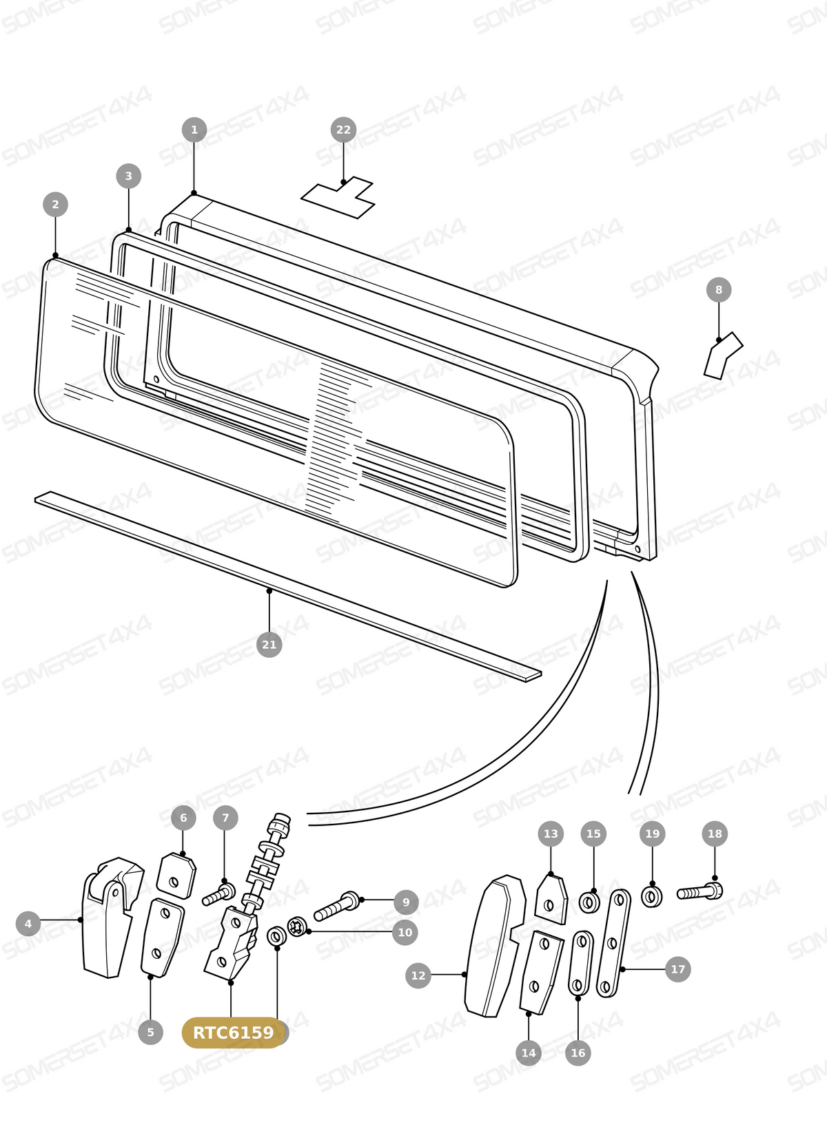 RTC6159 LAND ROVER - WINDSCREEN CLAMP From ALLMAKES