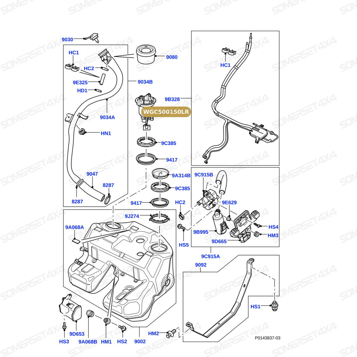 WGC500150LR GENUINE LAND ROVER - FUEL SENDER UNIT