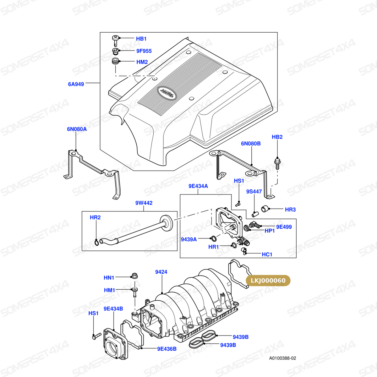 LKJ000060 LAND ROVER - GASKET - RR L322 - 4.4 V8 BMW PETROL From PR2 ALLMAKES OE