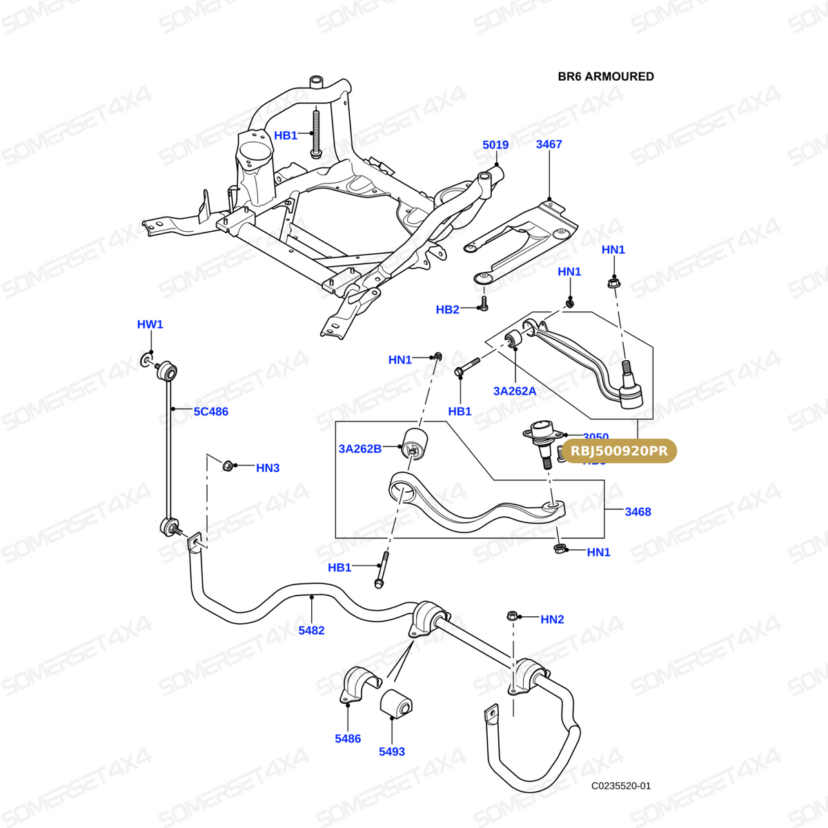 RBJ500920PR LAND ROVER - ARM - FRONT SUSPENSION - FRONT RADIUS AR From PROEVO+