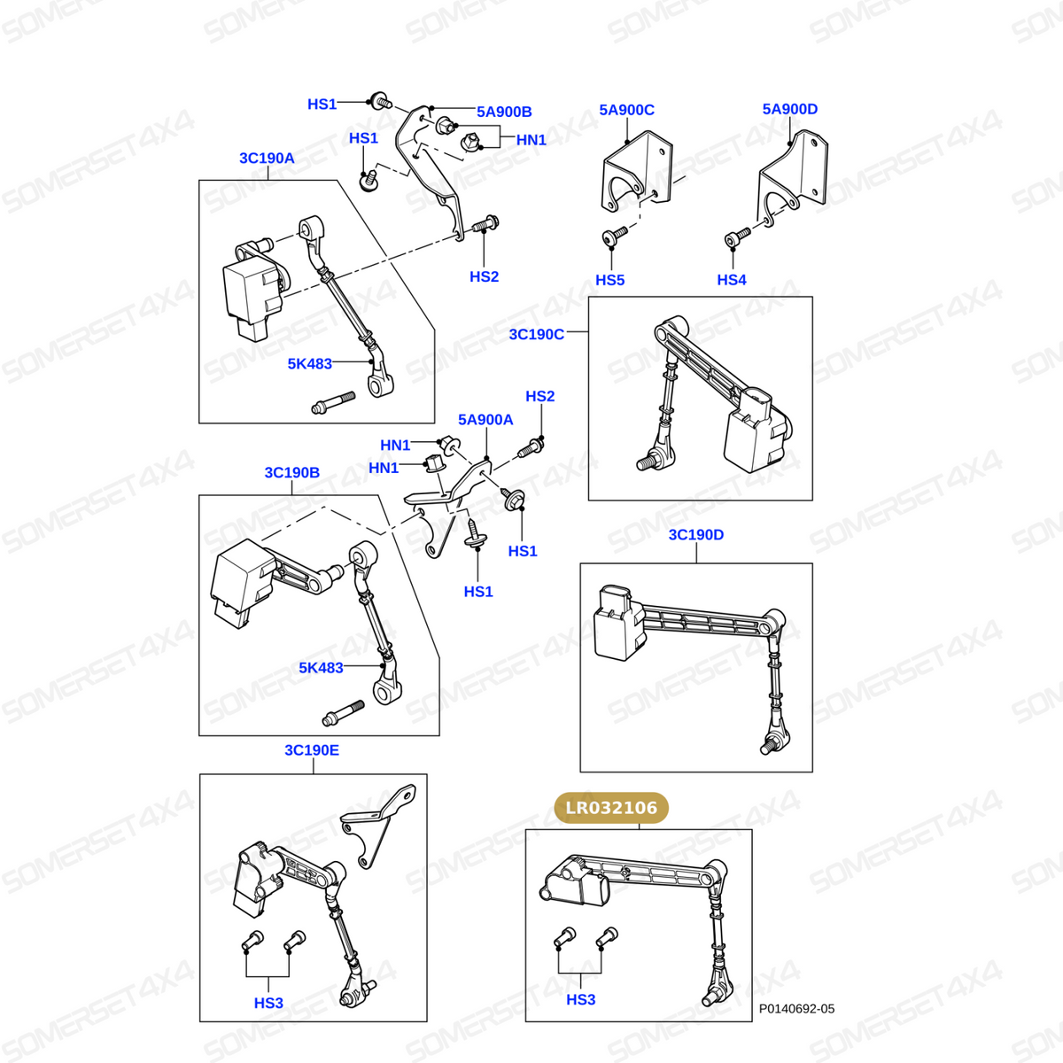 LR032106 LAND ROVER - SENSOR - AIR SUSPENSION From ALLMAKES