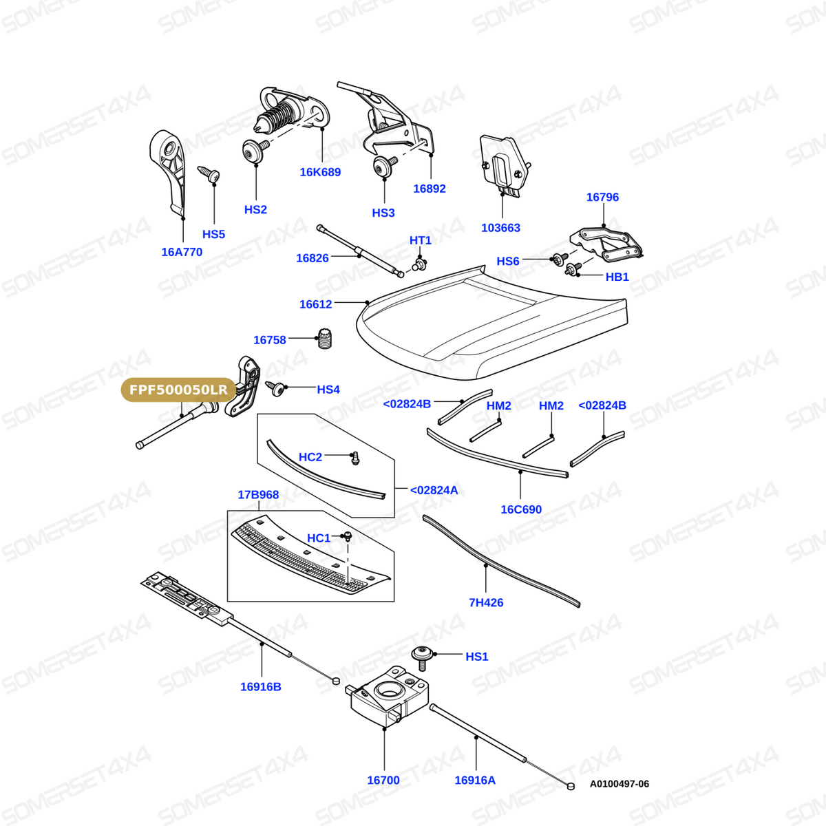 FPF500050LR GENUINE LAND ROVER - CABLE - CONTROL