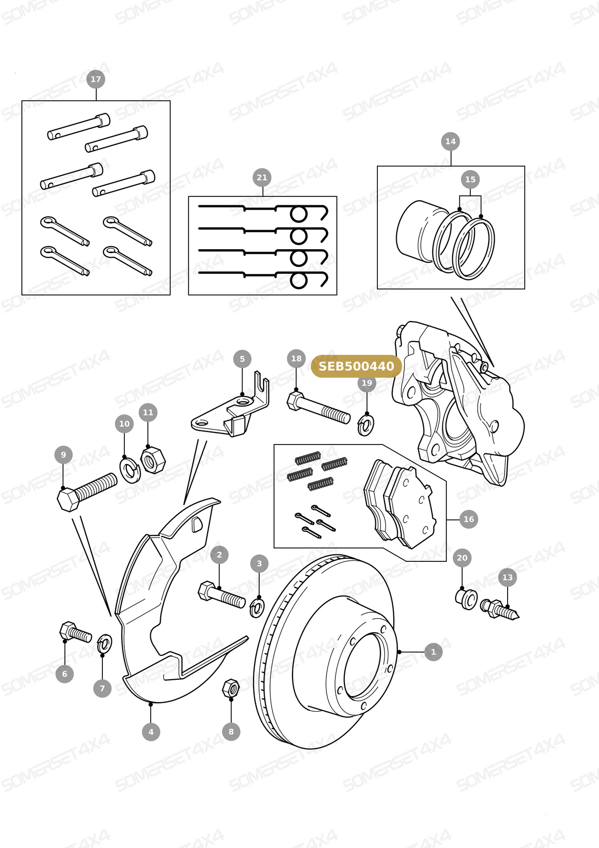 SEB500440 LAND ROVER - CALIPER ASSEMBLY - FRONT BRAKES - RH From ALLMAKES
