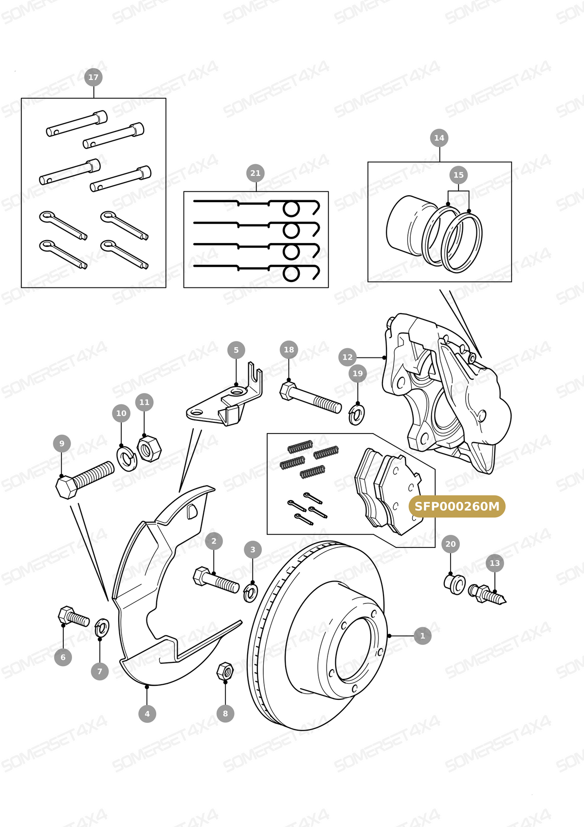 SFP000260M LAND ROVER - BRAKE PAD SET FOR FRONT BRAKES From MINTEX