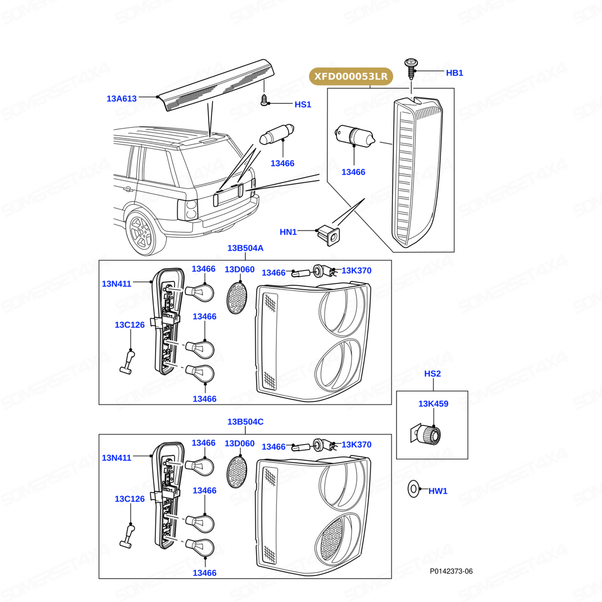 XFD000053LR GENUINE LAND ROVER - LAMP - REAR