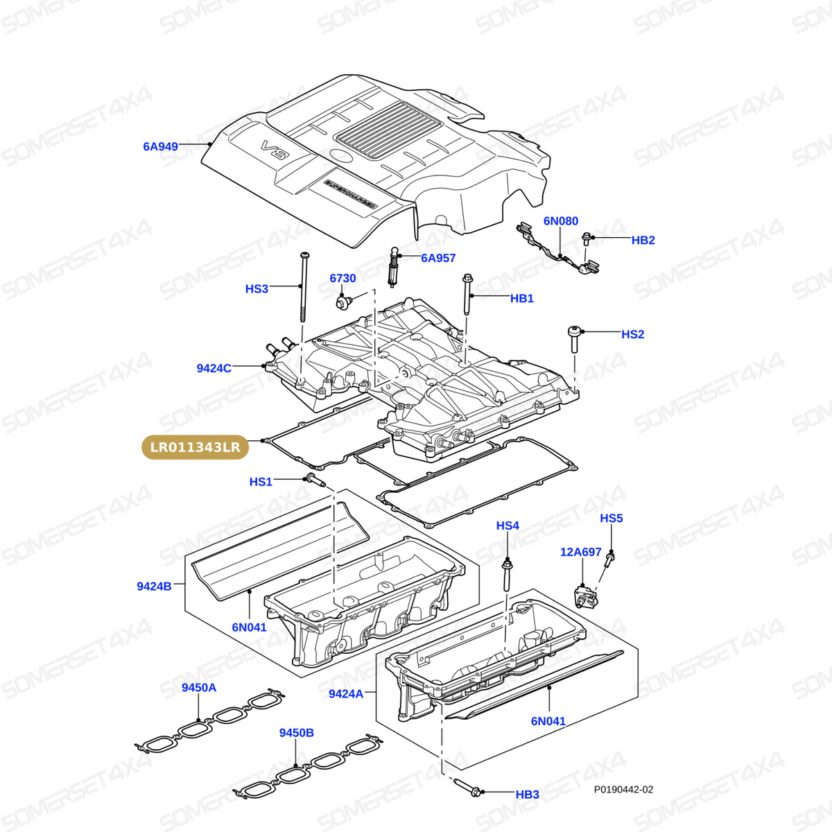 LR011343LR GENUINE LAND ROVER - GASKET - INTAKE MANIFOLD