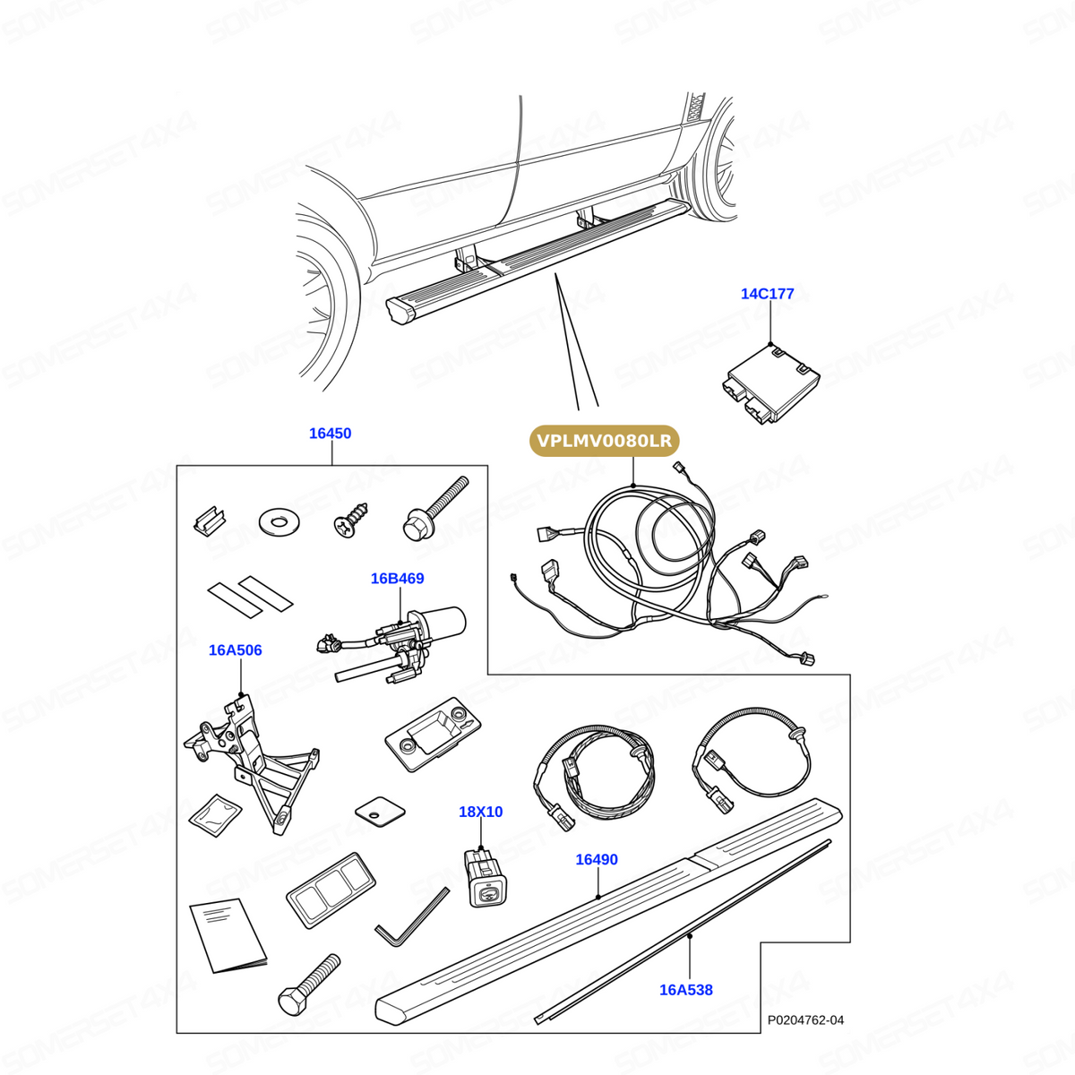 VPLMV0080LR GENUINE LAND ROVER - Harness - Side Step
