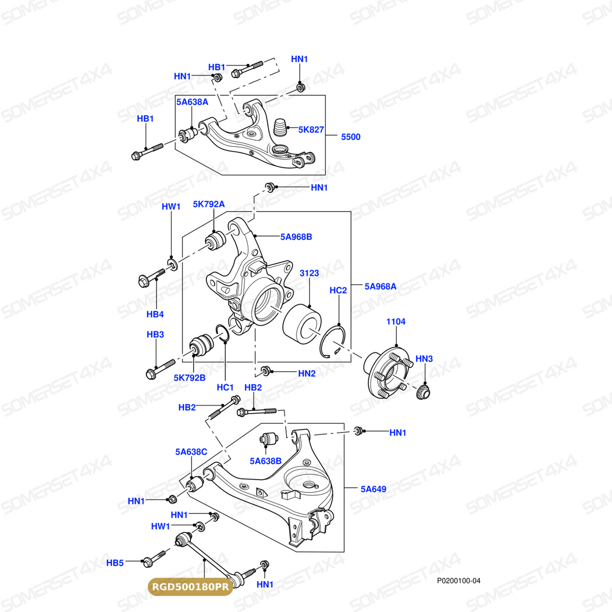 RGD500180PR LAND ROVER - TOE LINK - LOWER STABILIZER - REAR RADIU From PROEVO+