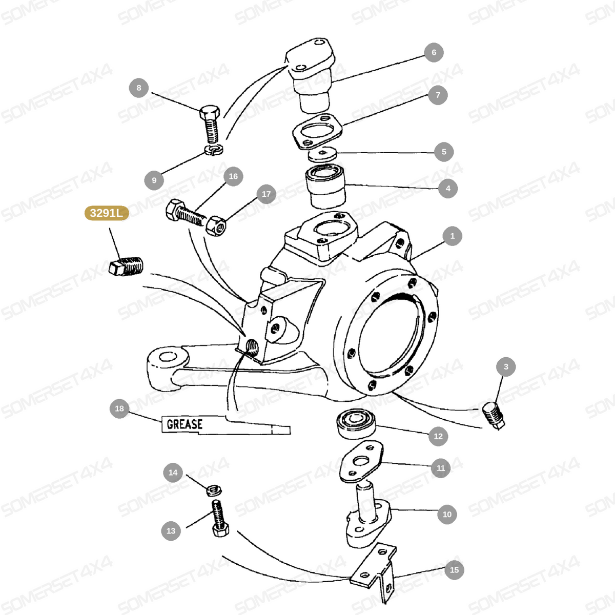 3291L LAND ROVER - TAPER PLUG - SWIVEL PIN HOUSING From ALLMAKES