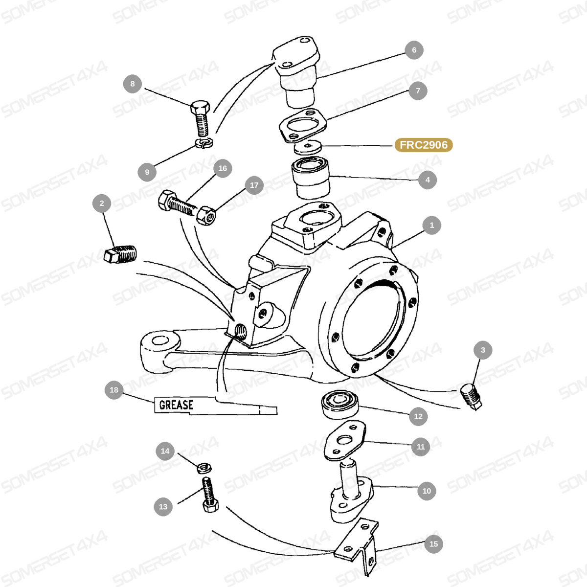 FRC2906 LAND ROVER - THRUST PAD - SWIVEL PIN - FRONT From ALLMAKES