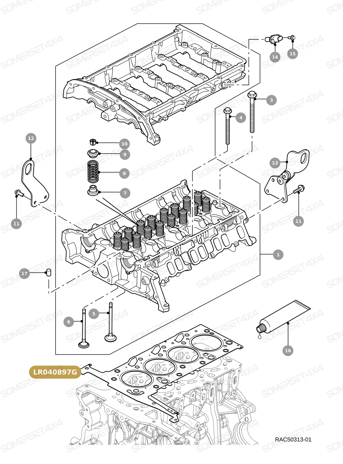 LR040897G LAND ROVER - GASKET - CYLINDER HEAD From PR2 ALLMAKES OE