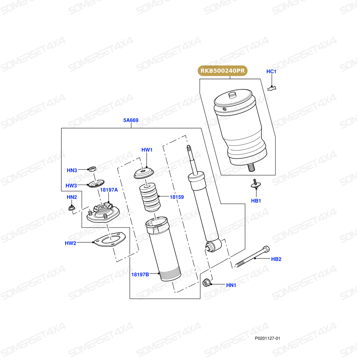 RKB500240PR LAND ROVER - AIR SPRING From PROEVO+
