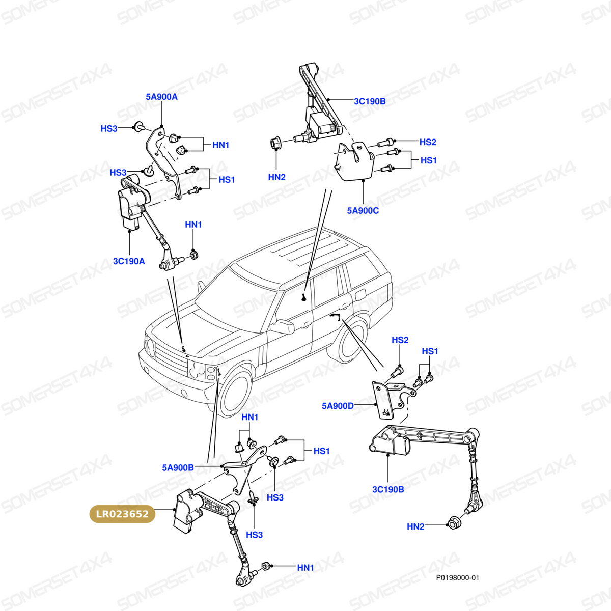 LR023652 LAND ROVER - SENSOR ASSY - RR 10-12 - FRONT From ALLMAKES