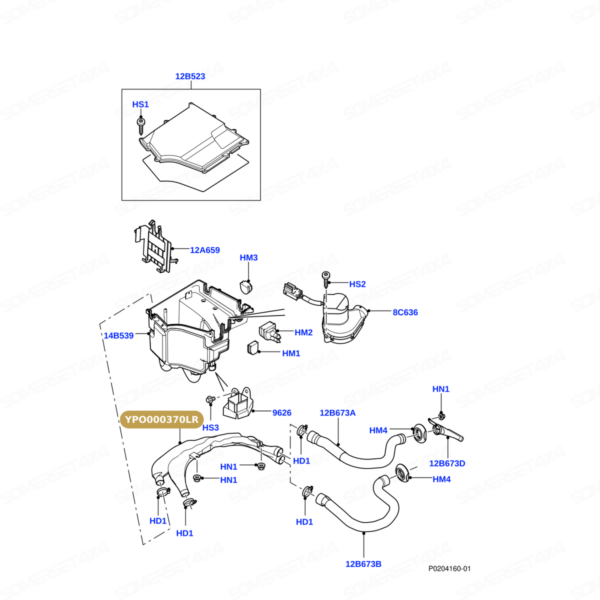 YPO000370LR GENUINE LAND ROVER - DUCT - AIR