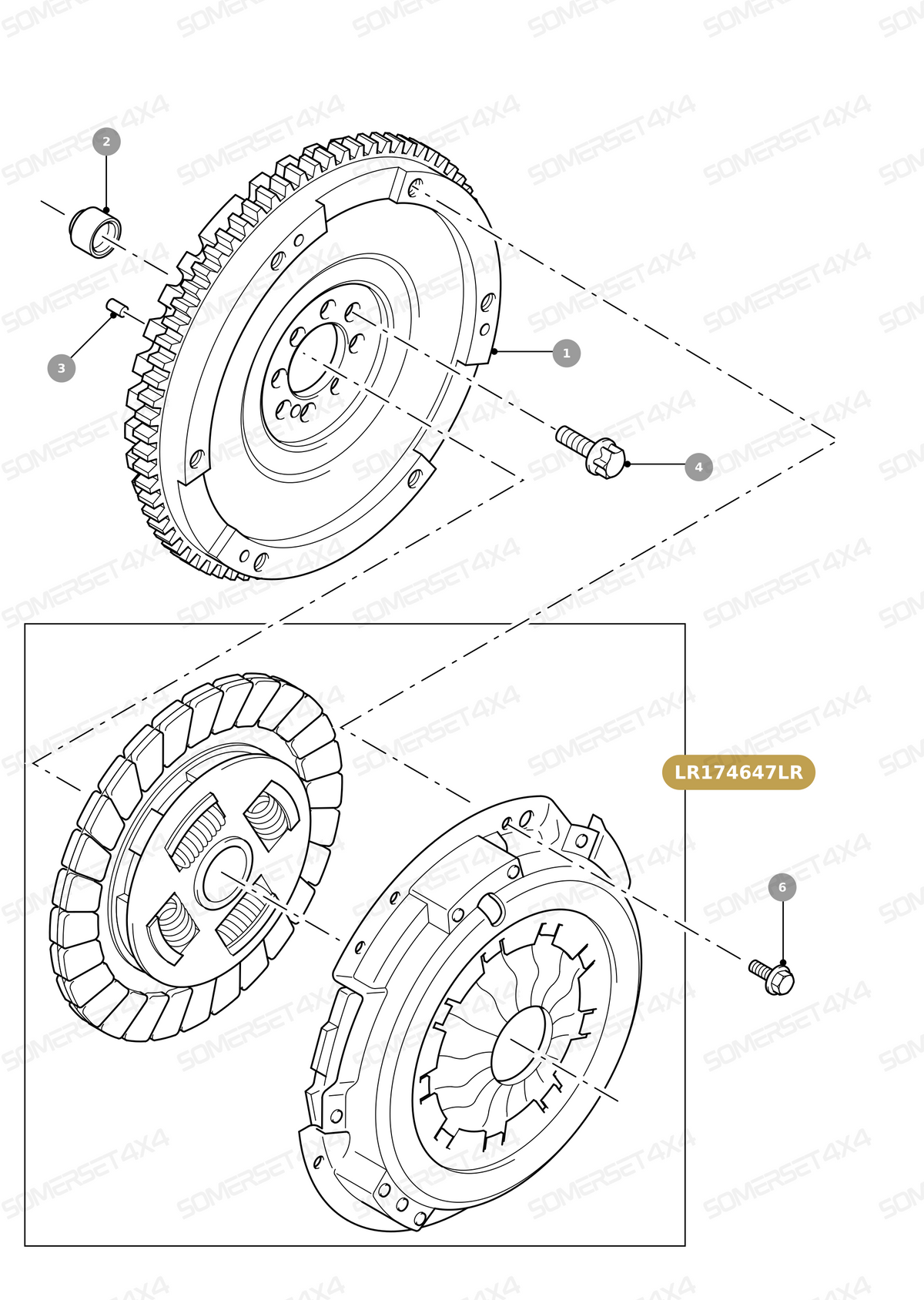 LR174647LR GENUINE LAND ROVER - KIT - CLUTCH REPAIR