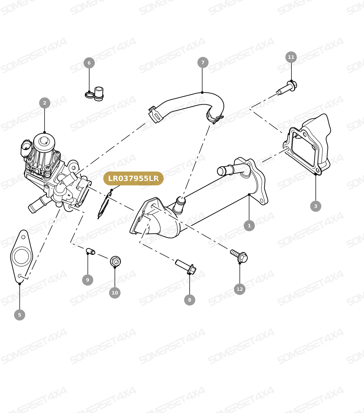 LR037955G LAND ROVER - GASKET - EGR COOLER From PR2 ALLMAKES OE