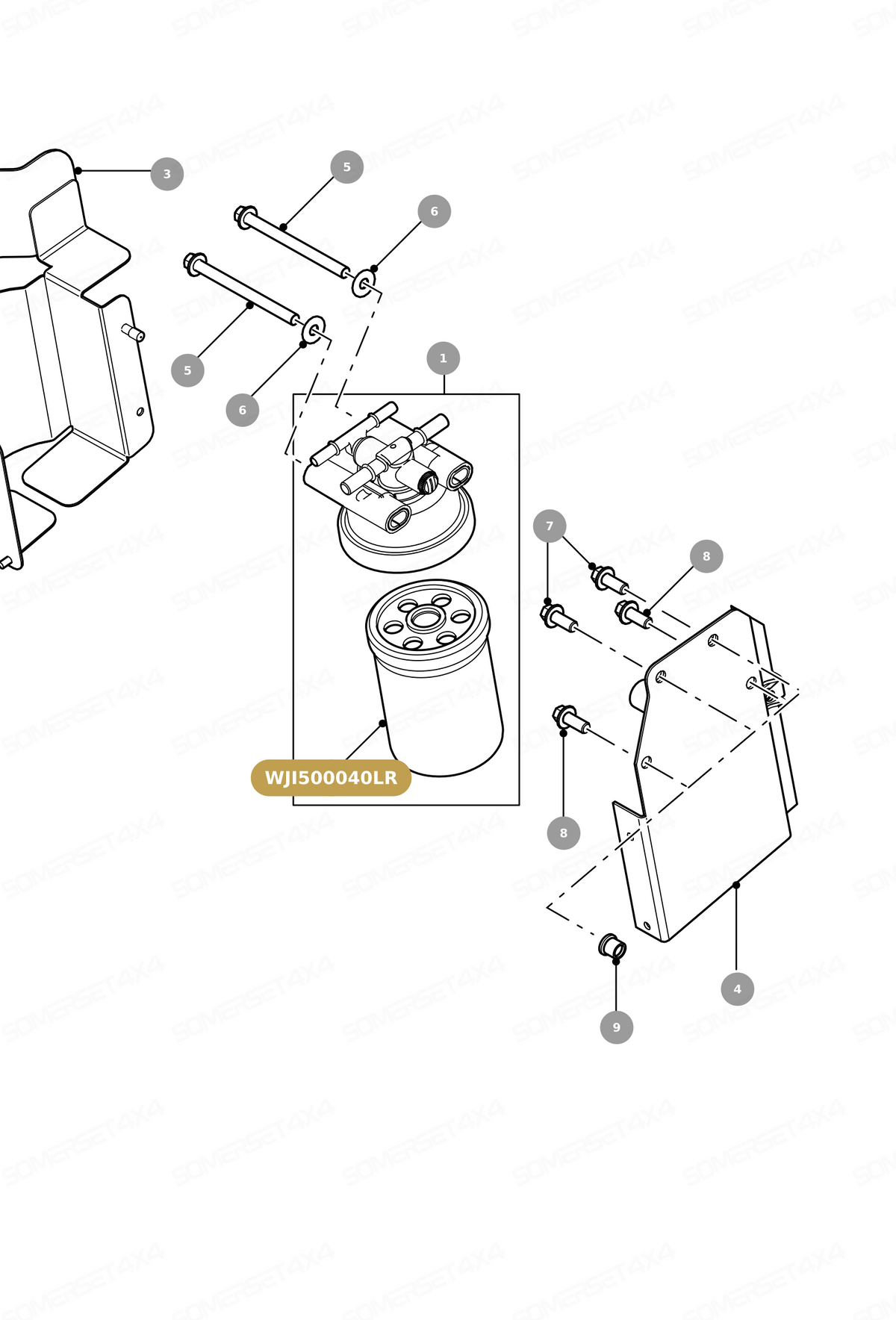 WJI500040LR GENUINE LAND ROVER - ELEMENT - FUEL FILTER