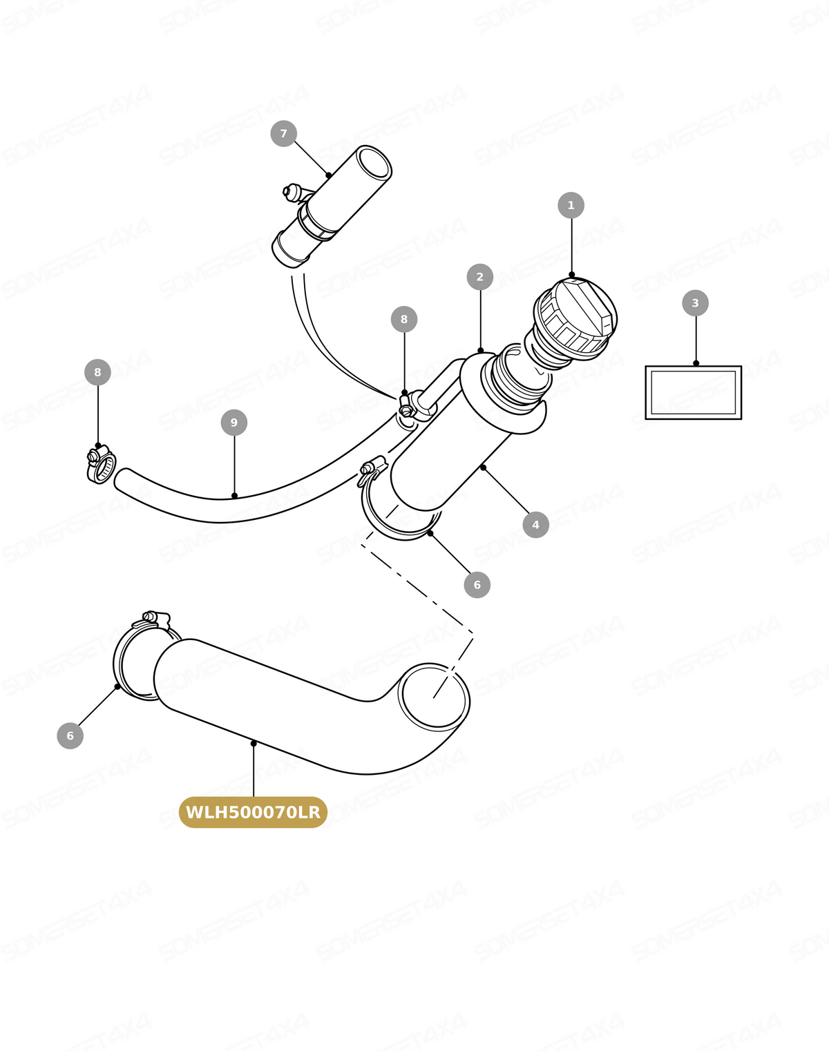 WLH500100 LAND ROVER - HOSE FILLER PIPE From ALLMAKES