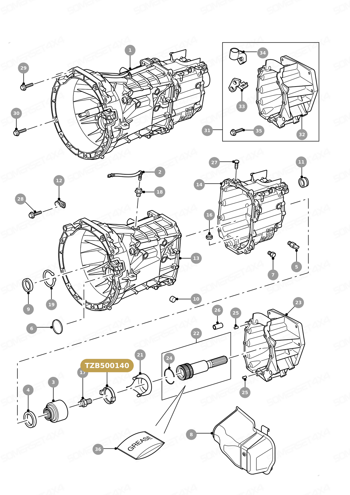 TZB500140 SEAL ASSY - OIL From PR2 ALLMAKES OE