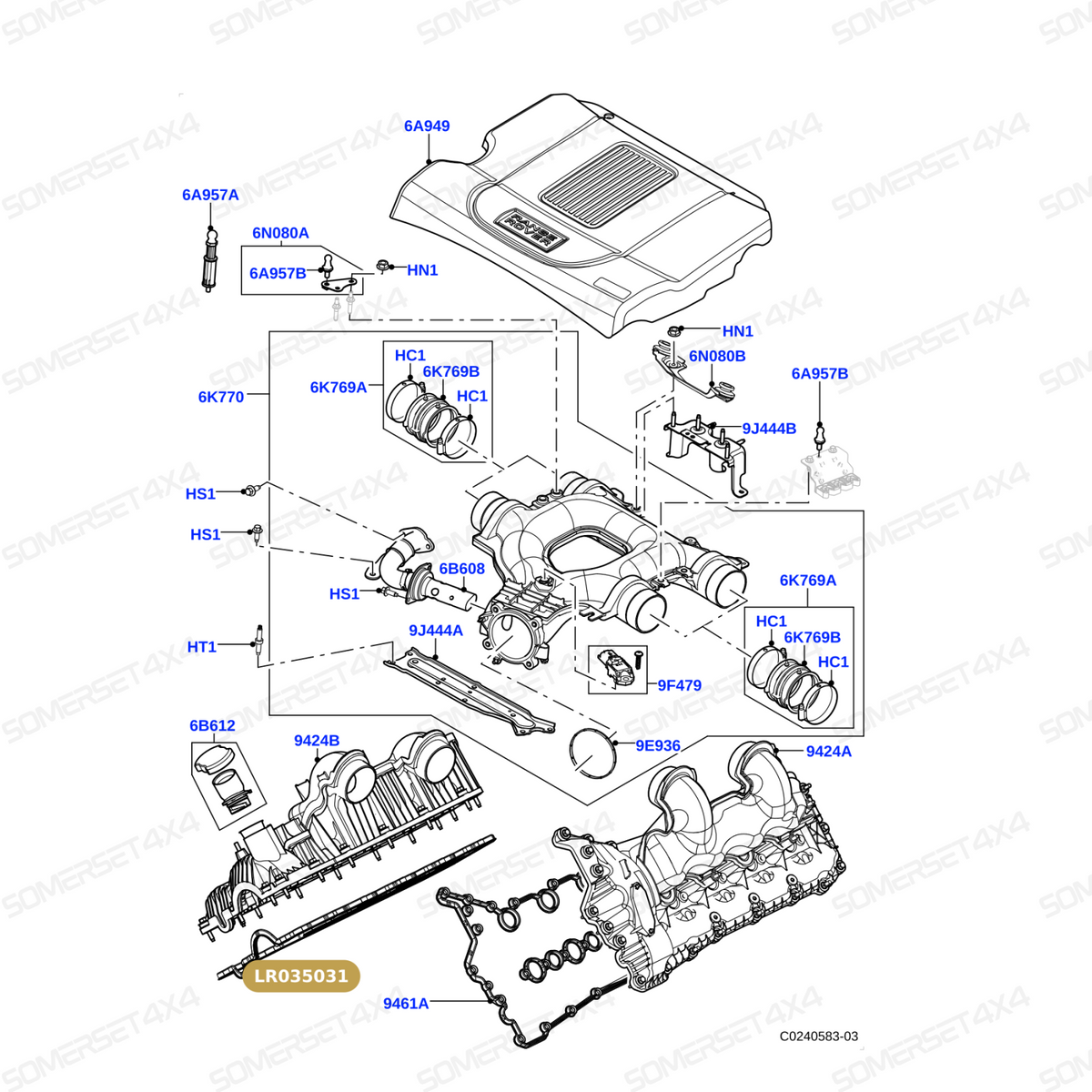 LR035031 LAND ROVER - GASKET - INTAKE MANIFOLD From ALLMAKES