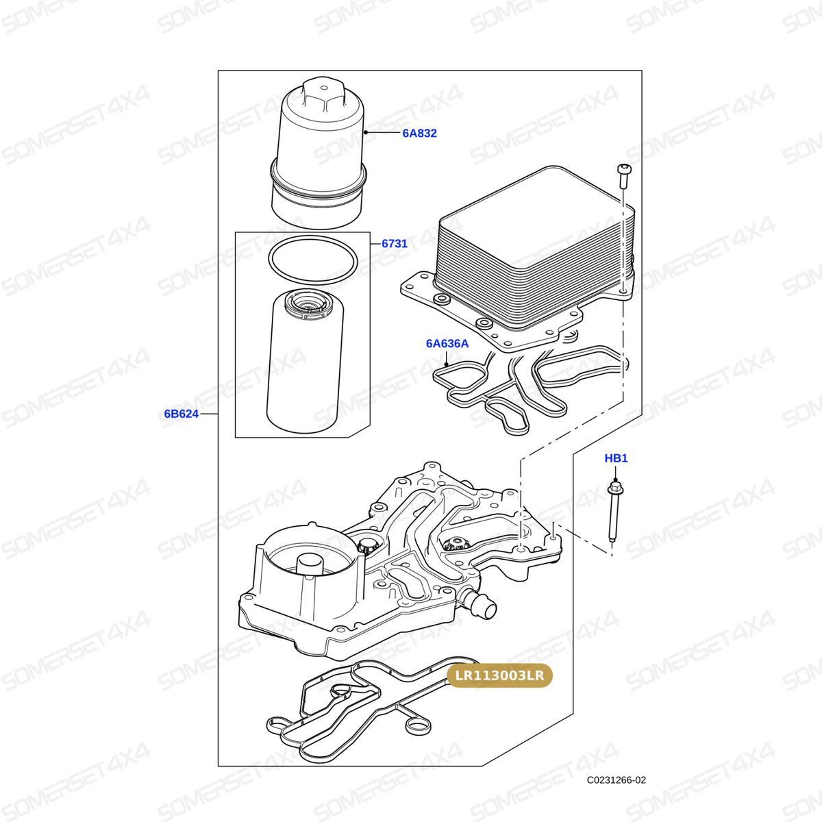 LR113003LR GENUINE LAND ROVER - GASKET - OIL FILTER