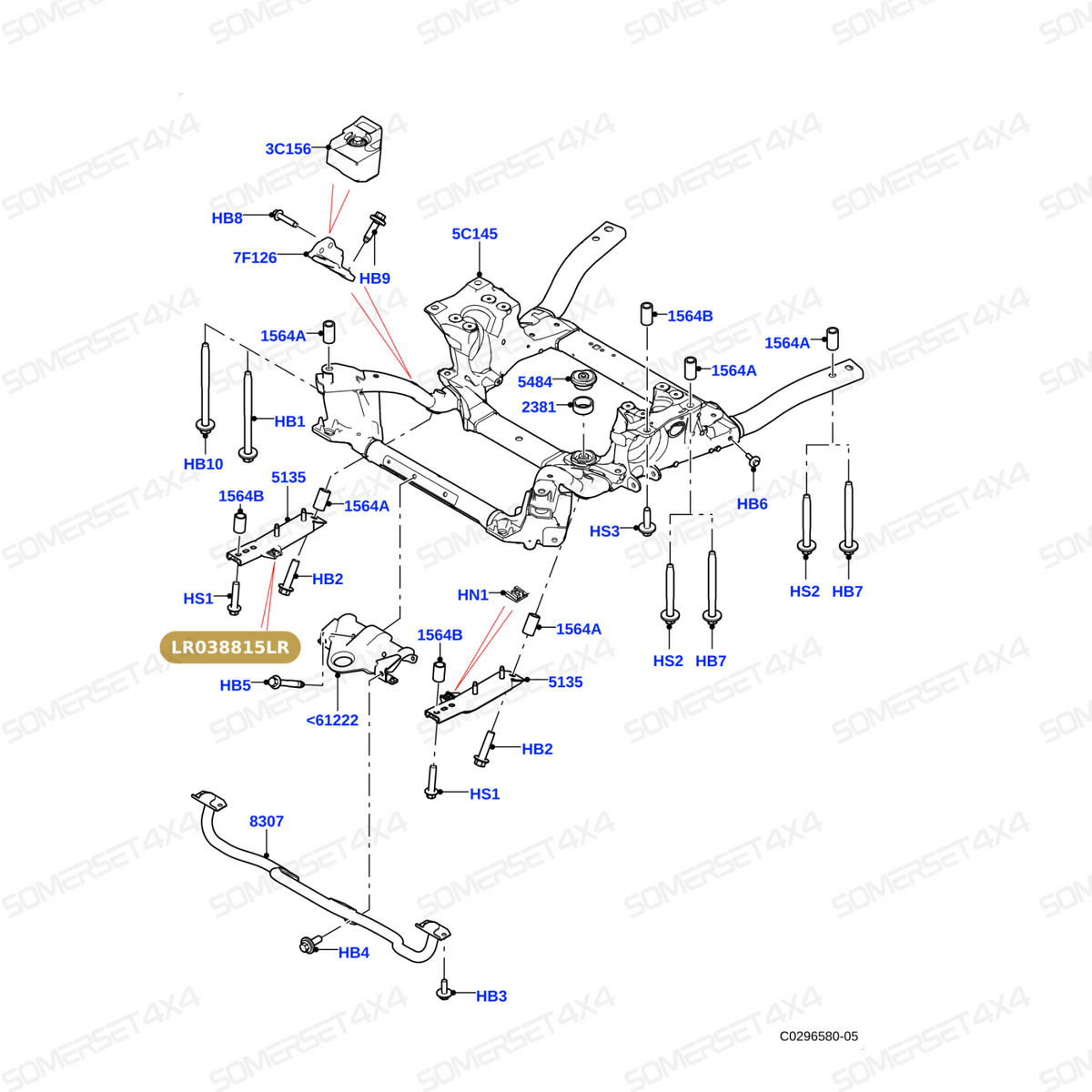 LR038815LR GENUINE LAND ROVER - NUT AND RETAINER