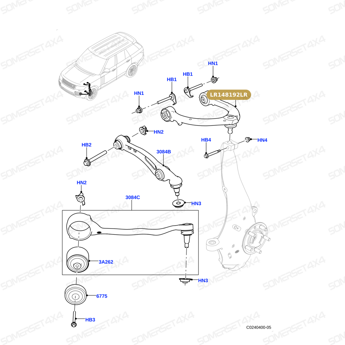 LR148192G LAND ROVER - ARM - FRONT SUSPENSION From PR2 ALLMAKES OE