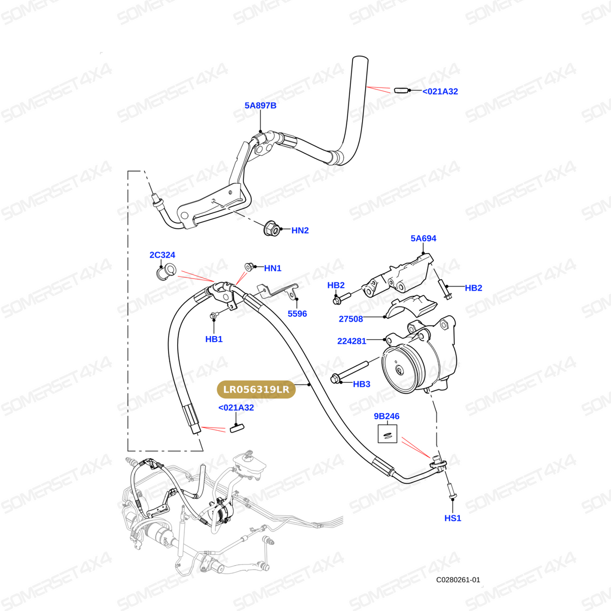 LR056319LR GENUINE LAND ROVER - TUBE - ACTIVE ROLL BAR SYSTEM