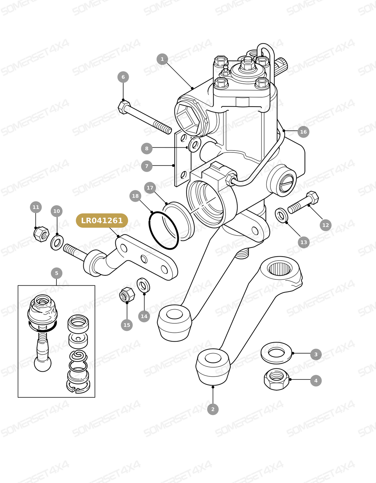 LR041261 LAND ROVER - TIE BAR - DEF 07> From ALLMAKES