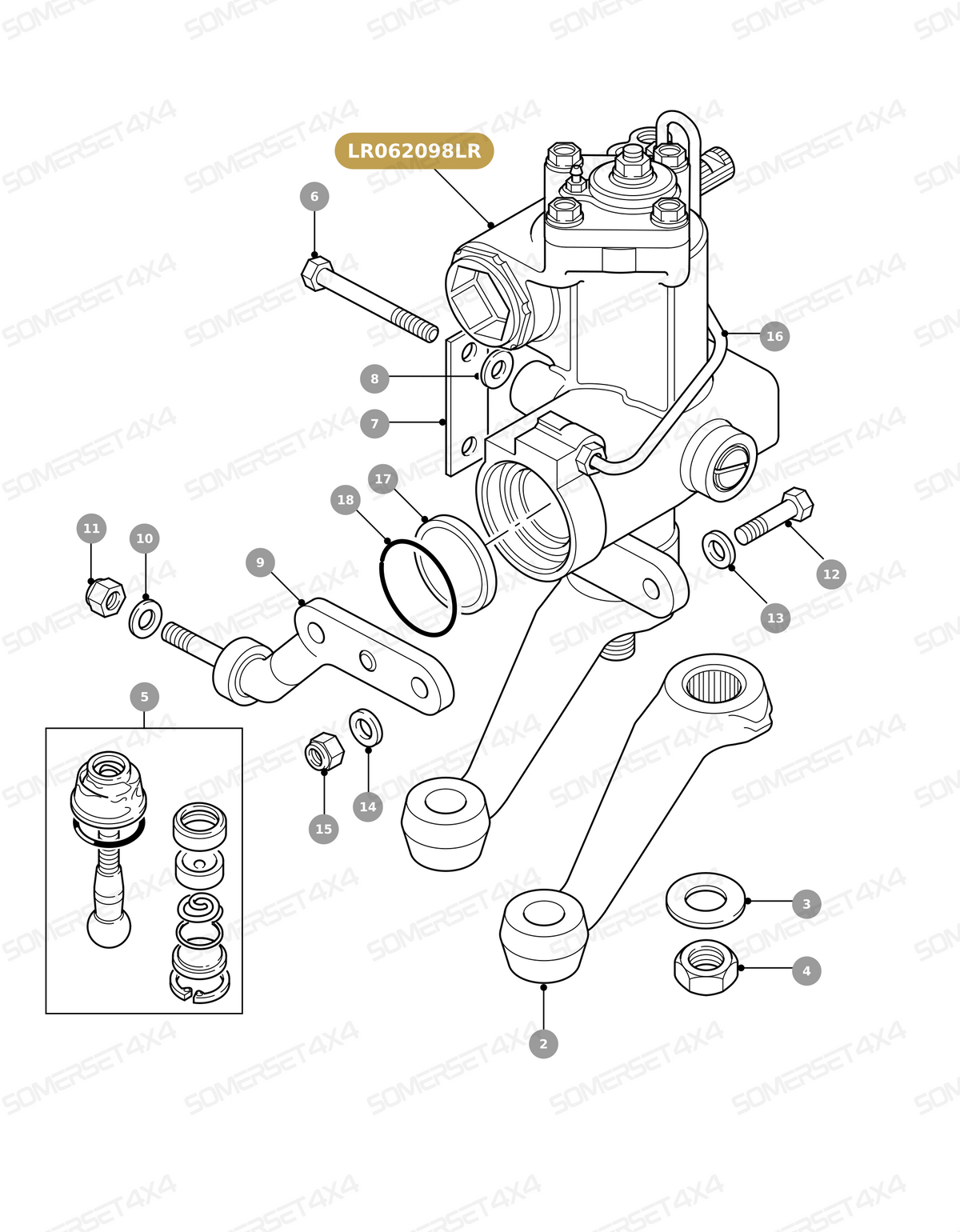 LR062098LR GENUINE LAND ROVER - GEAR - STEERING WITH ARM