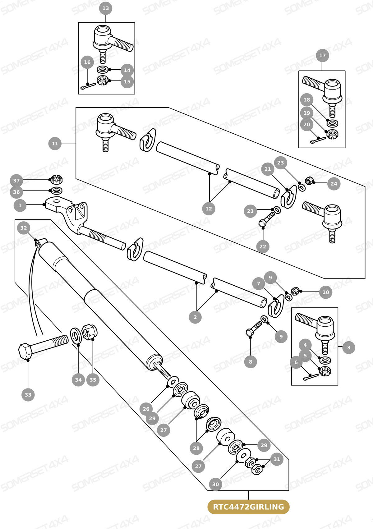 RTC4472GIRLING LAND ROVER - STEERING DAMPER