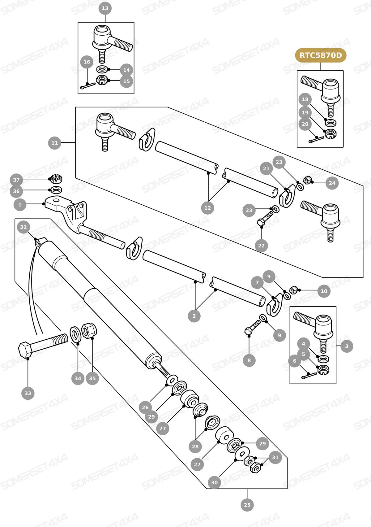 RTC5870D LAND ROVER - BALL JOINT FOR TRACK ROD - DRAG LINK AND DAMPERS - LH THREAD From DELPHI