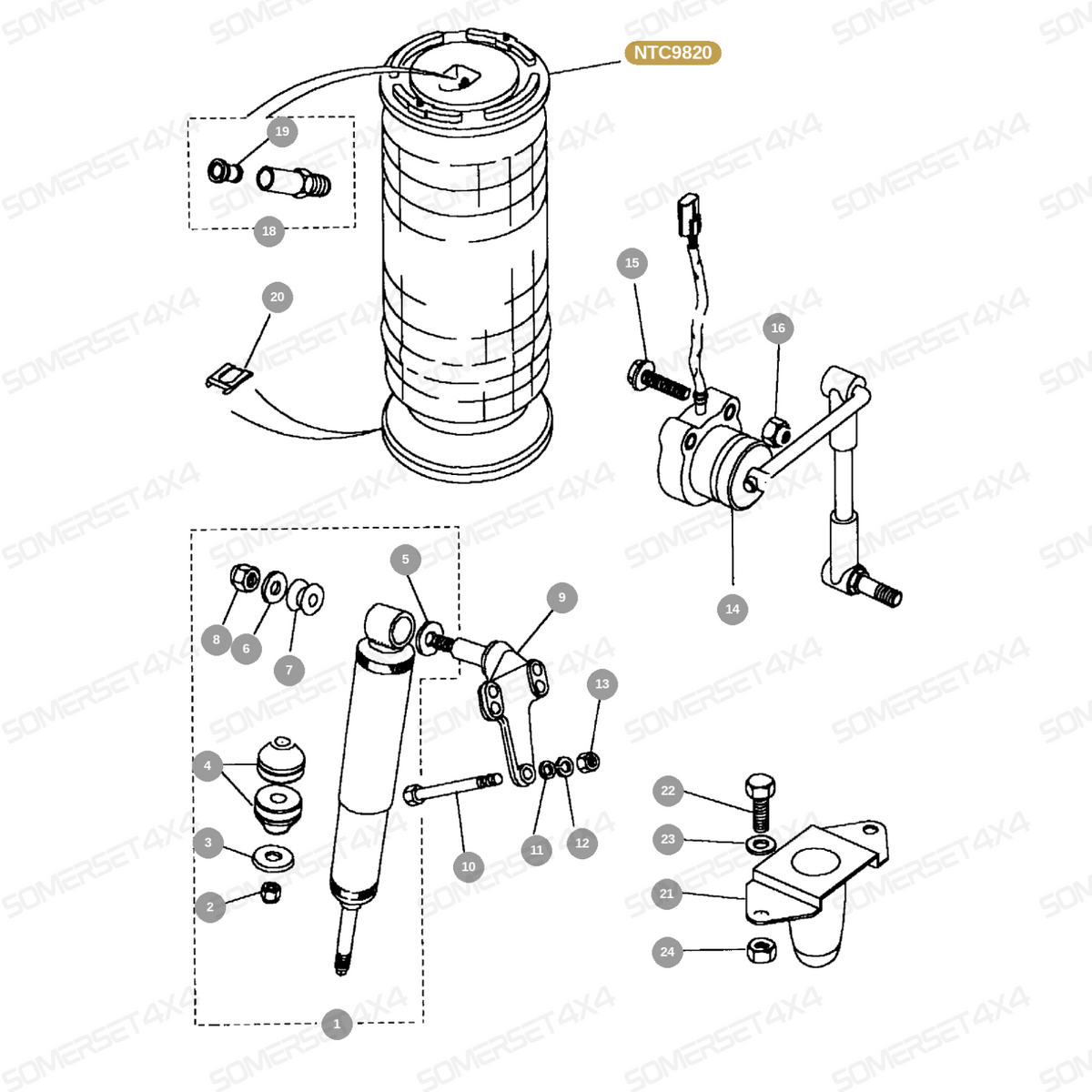 NTC9820 LAND ROVER - AIR SPRING - REAR SUSPENSION From ALLMAKES