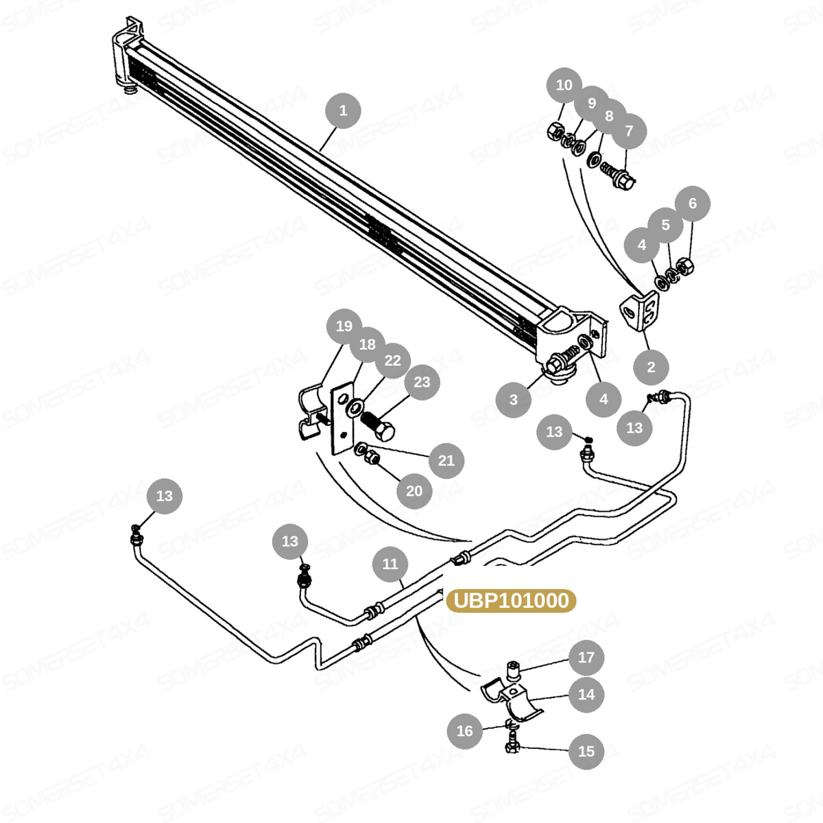 UBP101000 LAND ROVER - PIPE-OIL COOLER/TRANSMISSION From PR2 ALLMAKES