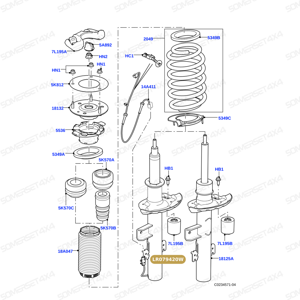 LR079420W LAND ROVER - SHOCK ABSORBER - REAR - LH - FITS From BWI