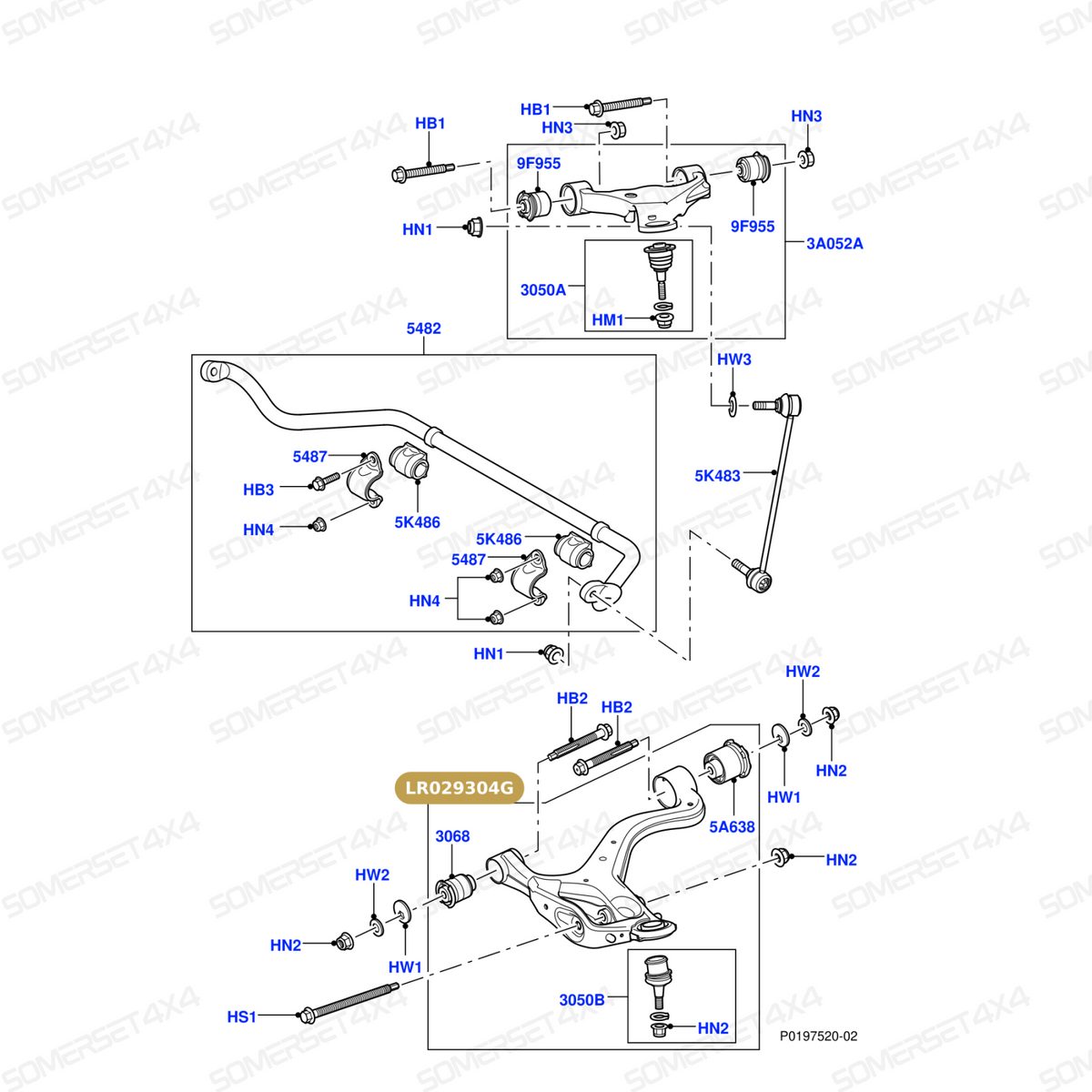 LR029304G LAND ROVER - ARM - LOWER SUSPENSION - FRONT - RH From PR2 ALLMAKES OE